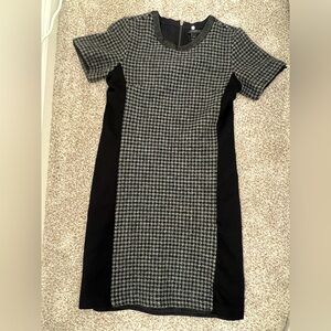J. Crew- Black and Gray Houndstooth Dress